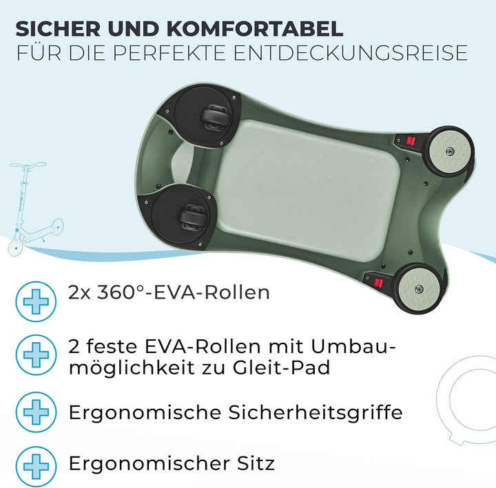 GLOBBER Walk N' ROLL 2in1 ECO – Lauflernwagen & Rutschauto, Eva-Rollen, nachhaltiger Kunststoff mit