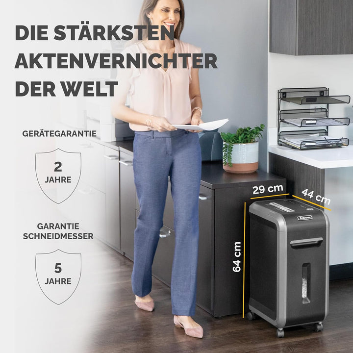 Fellowes 18 Blatt Aktenvernichter, Partikelschnitt (P4) Papierschredder für Büro, Powershred 99Ci, S