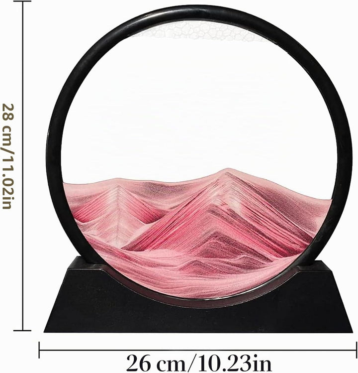 Aoderun Sandbilder Zum Drehen 3d Sanduhr Büro Deko Sand Rundes Glas Fliessender Sand Rahmen Beweglic