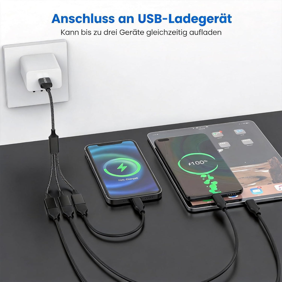 MOGOOD USB Splitter 1 zu 3 USB 2.0 Splitter Ladekabel Netzkabel Verl ngerung Hub Adapter für MacBook