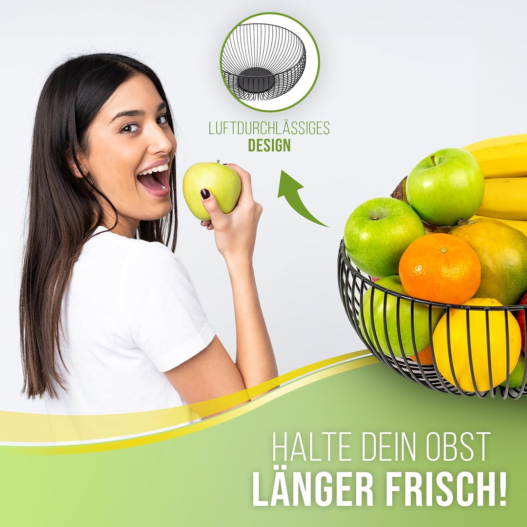 BS Obstkorb – hochwertiger Obstkorb im modernen Stil zur Aufbewahrung von Obst und Gemüse – Obstscha