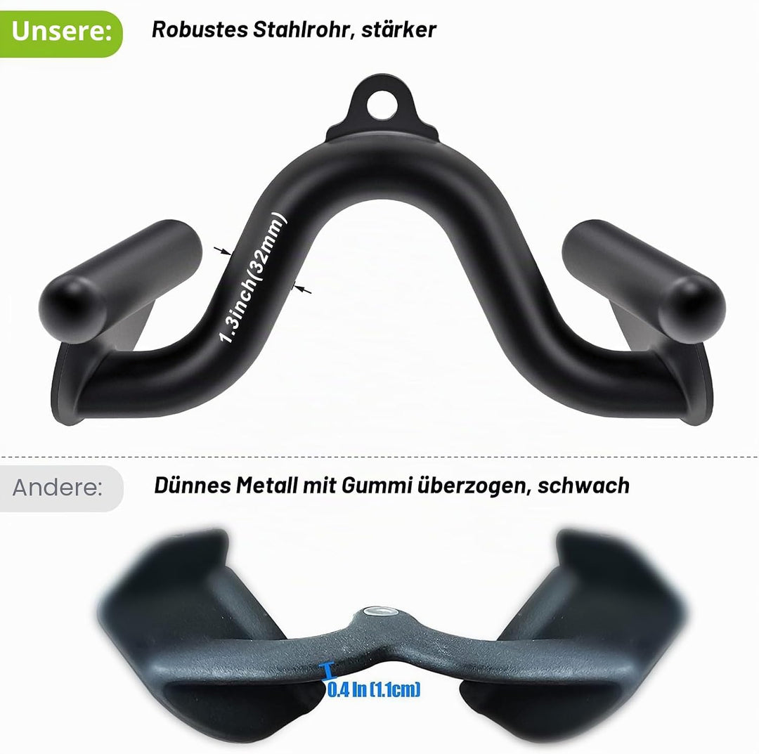 SELEWARE Rudergriff Pull Up Bar - Schwarz Latzug Griff V-Stange Latzugstangen, Klimmzugstange für Zu