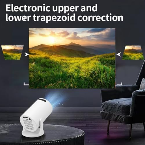 Kleiner Projektor mit WLAN, 1080P-Unterstützung, Tragbarer Projektor, 270° Verstellbarer LED-Filmpro