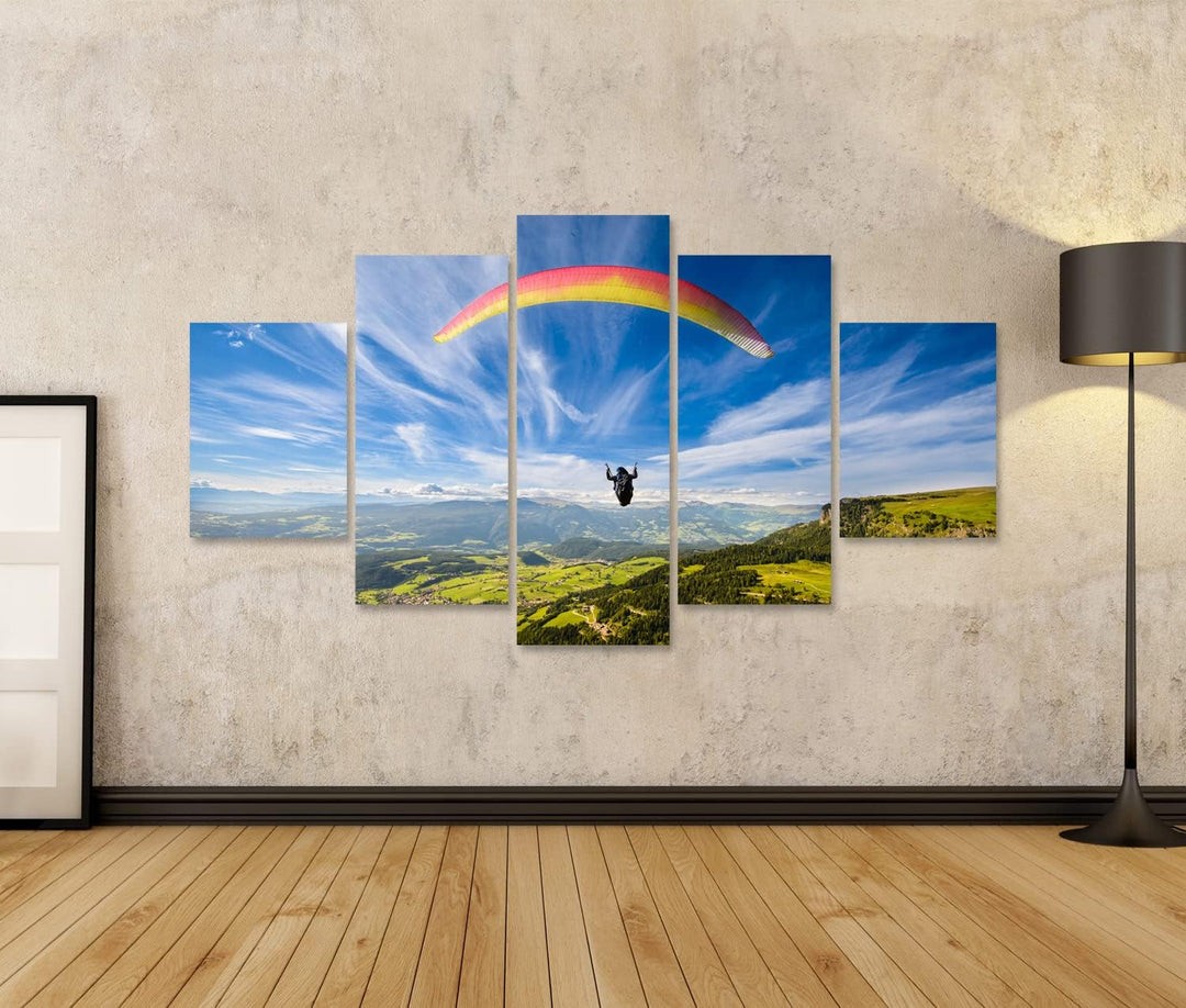 islandburner Bild auf Leinwand Gleitschirm Fliegen Über Berge Im Sommer Tag Bilder Wandbilder Poster