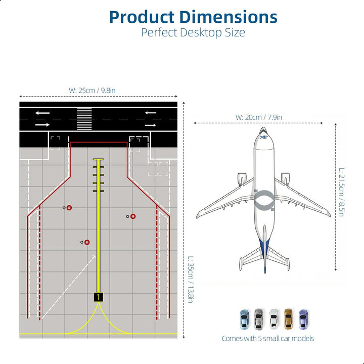 1/300 A330 Beluga XL Flugzeugmodell mit Gummiflughafenmatte und 5 Autos Diecast Metall Flugzeugmodel