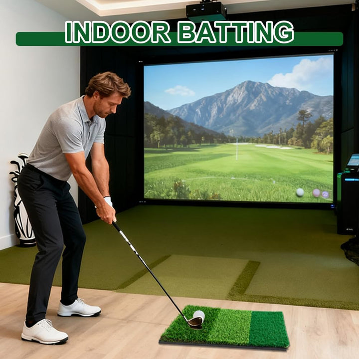 3 in 1 Golf-Schlagmatte, 60x30 cm Golf Abschlagmatte mit Enge Lie, Rough und Fairway für Indoor Outd