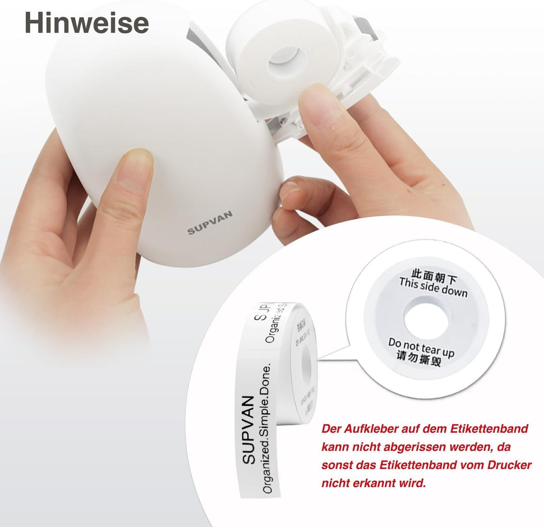 SUPVAN KATASYMBOL Thermo-Etikettenband, E10/E11/E16 Etiketten Papier, Endlos-Etikettenband 15 mm x 6