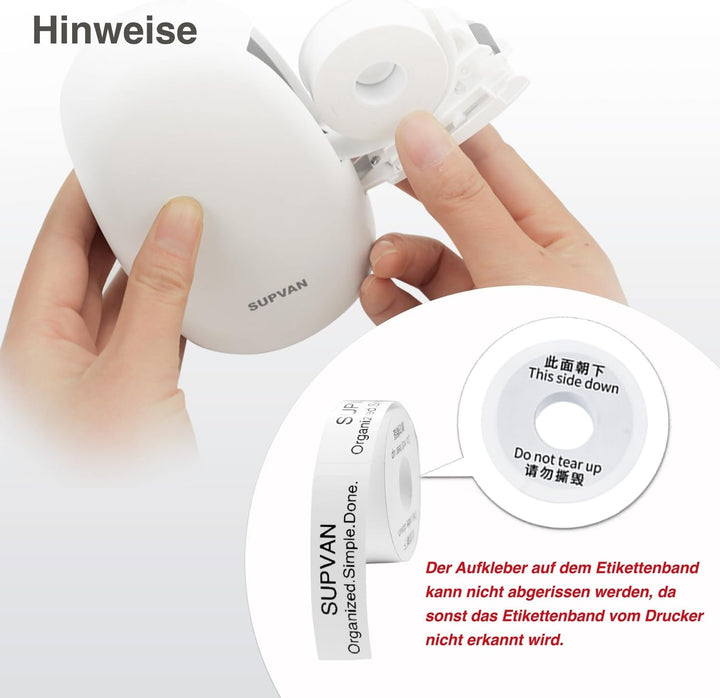 SUPVAN KATASYMBOL Thermo-Etikettenband, E10/E11/E16 Etiketten Papier, Endlos-Etikettenband 15 mm x 6