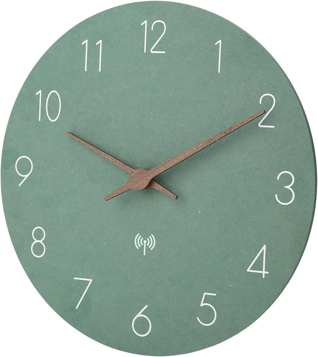Wand Funkuhr MDF Holz Wanduhr Ohne TickgeräUsche Lautlos 30cm Quarz Batterie Gross Wanduhren Einfach