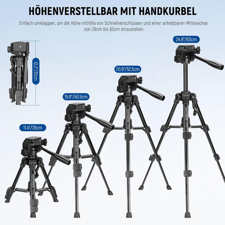 NEEWER Entry Level Version Mini Tischstativ kompatibel mit iPhone für Videoaufnahmen, Kleiner kompak