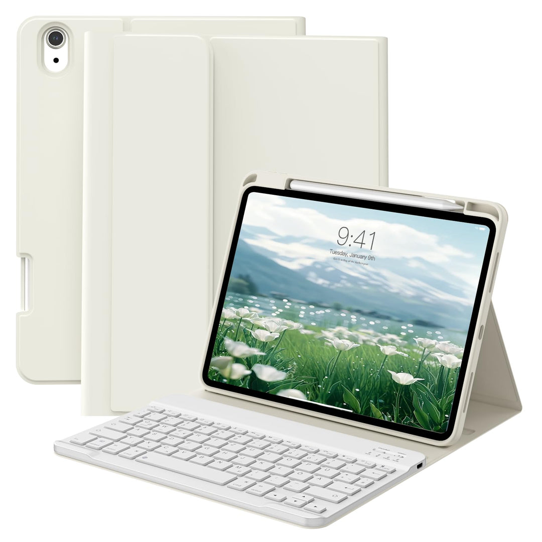 Hülle mit Tastatur für iPad A16 11 Generation 2025/10 Generation 2022(11/10.9 Zoll), Soft TPU Rücksc