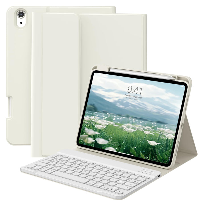 Hülle mit Tastatur für iPad A16 11 Generation 2025/10 Generation 2022(11/10.9 Zoll), Soft TPU Rücksc