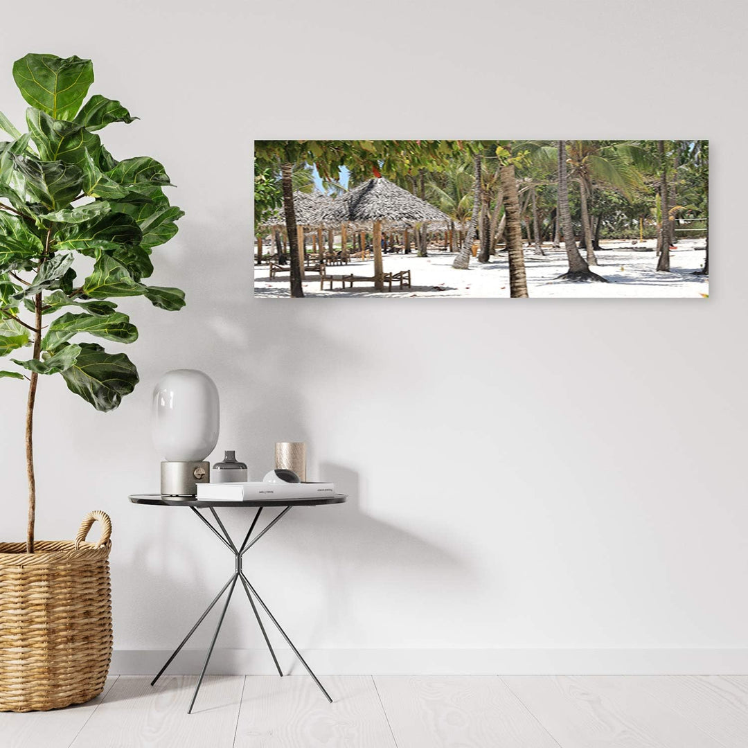 Feeby Deco Panel Sansibar Bild Kunstdruck modern Landschaft Beige 120x40 cm Deko paneel 120x40 cm Be