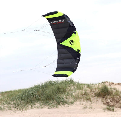 Wolkenstürmer® Paraflex Trainer 3-Leiner Lenkmatte 3.1 Neongrün - „Ready to Fly“ Kite Drachen inkl.