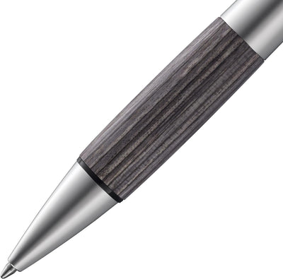 Lamy accent Kugelschreiber 296 – Aluminiumfarbener Kuli mit austauschbarem Achat-grau Holzgriffstück