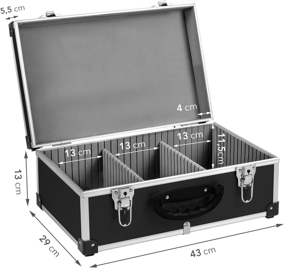 anndora CD Koffer für 60 Standard CD Cases - 43 x 29 x 18,5 cm - Schwarz 60 CD's schwarz, 60 CD's sc