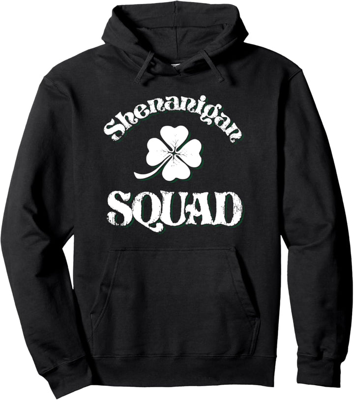 Shenanigan Squad St Patrick's Shamrock Funny Party Pullover Hoodie