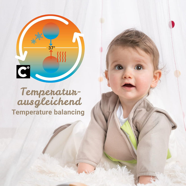 Gesslein 773110 Bubou Babyschlafsack mit abnehmbaren Ärmeln: Temperaturregulierender Ganzjahresschla