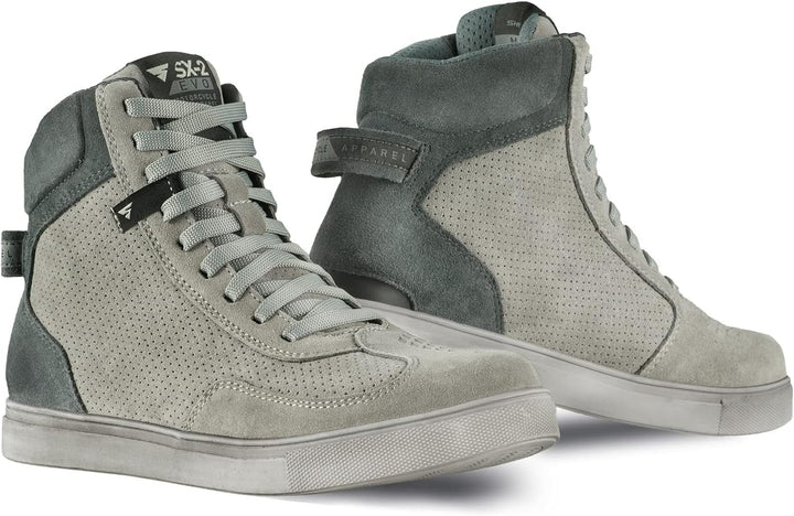 SHIMA SX-2 EVO Motorradschuhe für Herren - Atmungsaktiv, Verstärkte Leder Biker Motorradstiefel Männ