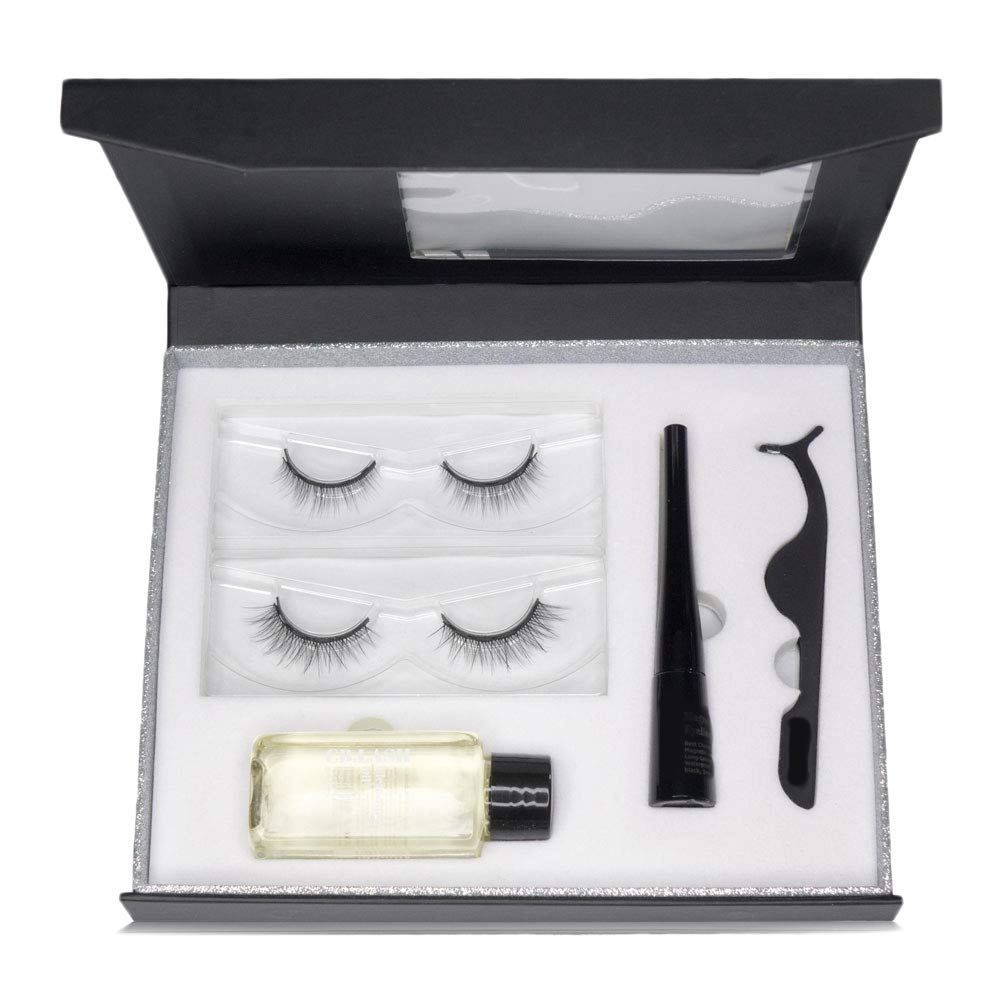 CB Lash Luxury Collection 2 Paar Premium Magnet Wimpern und wasserfester Magnet Eyeliner, inkl. Rein