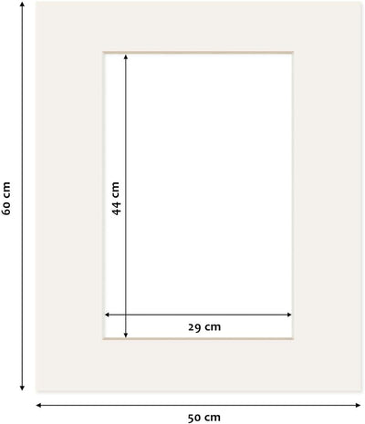 PHOTOLINI Passepartout Karton, 1,5 mm, säurefrei, alterungsbeständig, Schrägschnitt - Präsentation &