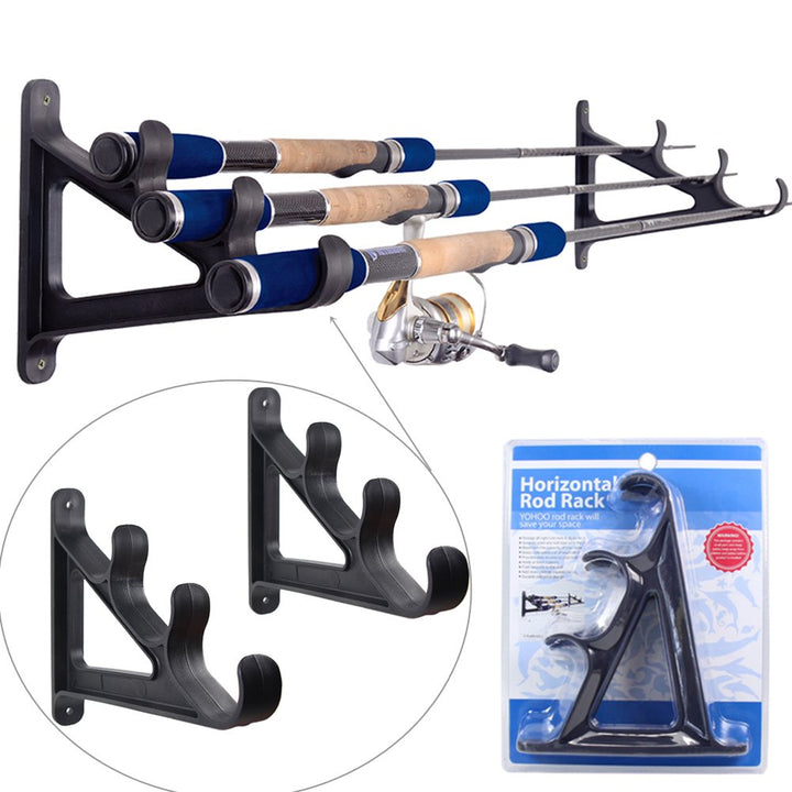 Croch Horizontal Wand Rutenhalter Rod Rack für 3 Angelruten 1 Paar, 1 Paar