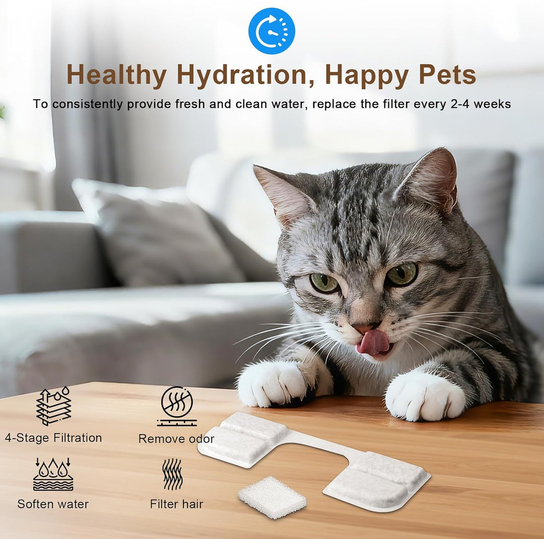 12 Packungen Katzenbrunnen Filter kompatibel mit FEELNEEDY FN-W17 (Modellnummer) 3,2 L Katzenbrunnen
