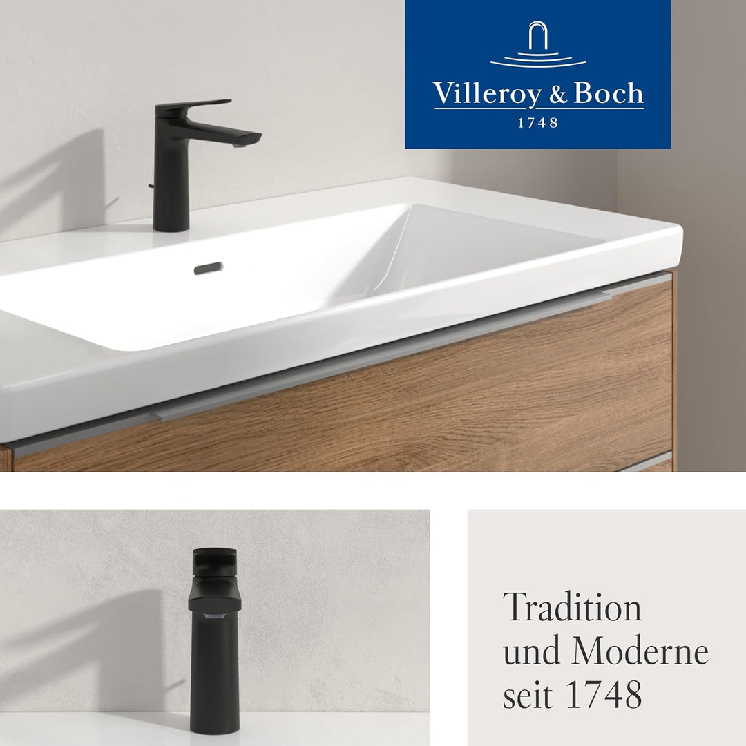 Villeroy & Boch Oasis Waschtischarmatur mit Zugstange - Wasserhahn Bad mit Keramikkartusche - Waschb