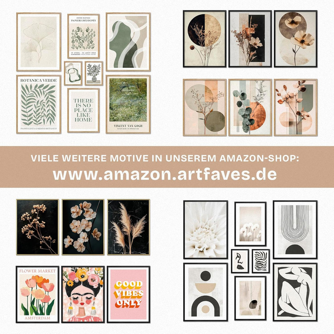 ARTFAVES® Poster Set - WINE TIME | Wanddeko Wohnzimmer & Küche & Esszimmer | 8 moderne Wandbilder |