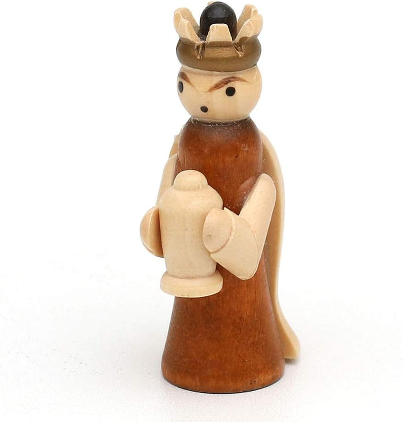 Dekohelden24 Holz Krippenfiguren als 10er Set, Masse L/B/H: 1,7 x 2,8 x 5 cm., VSGWK89, Natur/Braun,