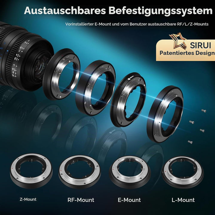SIRUI VP-1 Vision Prime 50mm T1.4 Cine Objektiv, Vollformat manuelle Fokussierung Grosse Blende Fest