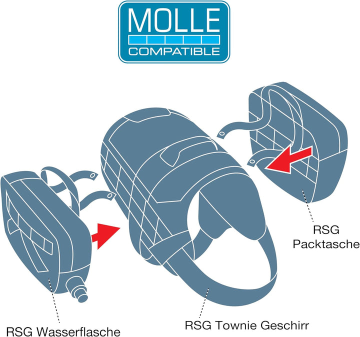 Kurgo RSG Townie Hundegeschirr, Einfaches Anlegen und Abnehmen, Einstellbare Brust- und Bauchgurte,