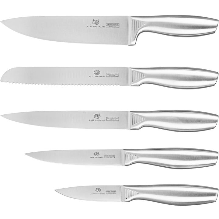 KARL HAUSMANN Messer Set ohne Block - 5 Teilig - Küchenmesser Set aus Edelstahl X30Cr13 - Kochmesser