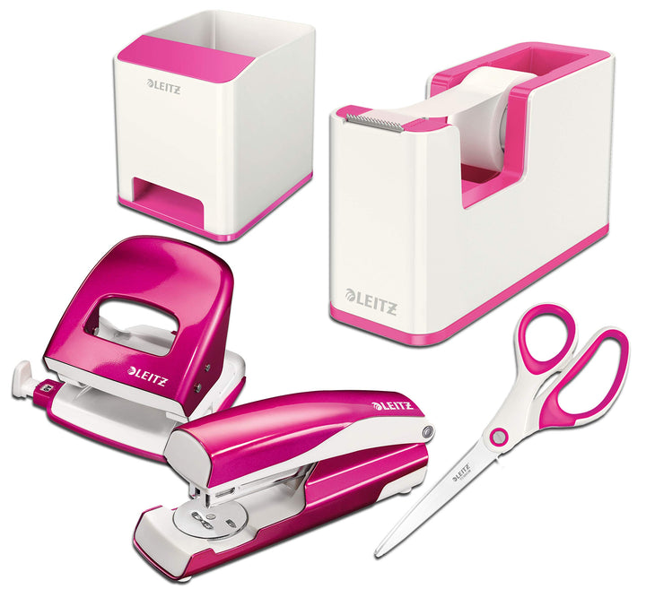 Leitz Leitz WOW Schreibtisch Accessoires (Weiss/Pink, Komplett - Set) Komplett - Set Pink, Komplett