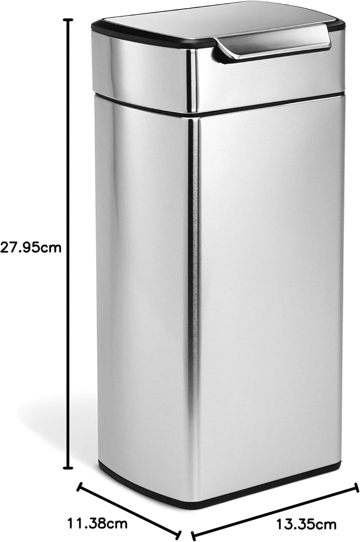 simplehuman CW2015 30 Liter, rechteckiger touch-bar Abfalleimer, Mülleimer Küche, gebürsteter Stahl,