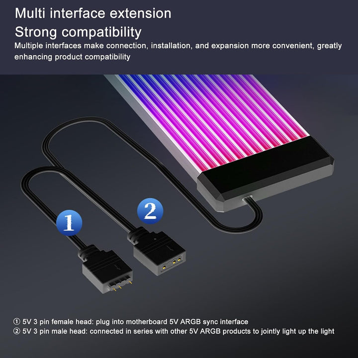 VBESTLIFE ARGB Motherboard -Kabel, 5 V 3 Pin Biegsame Silikon -RGB -Synchronisationskabel mit 120 LE
