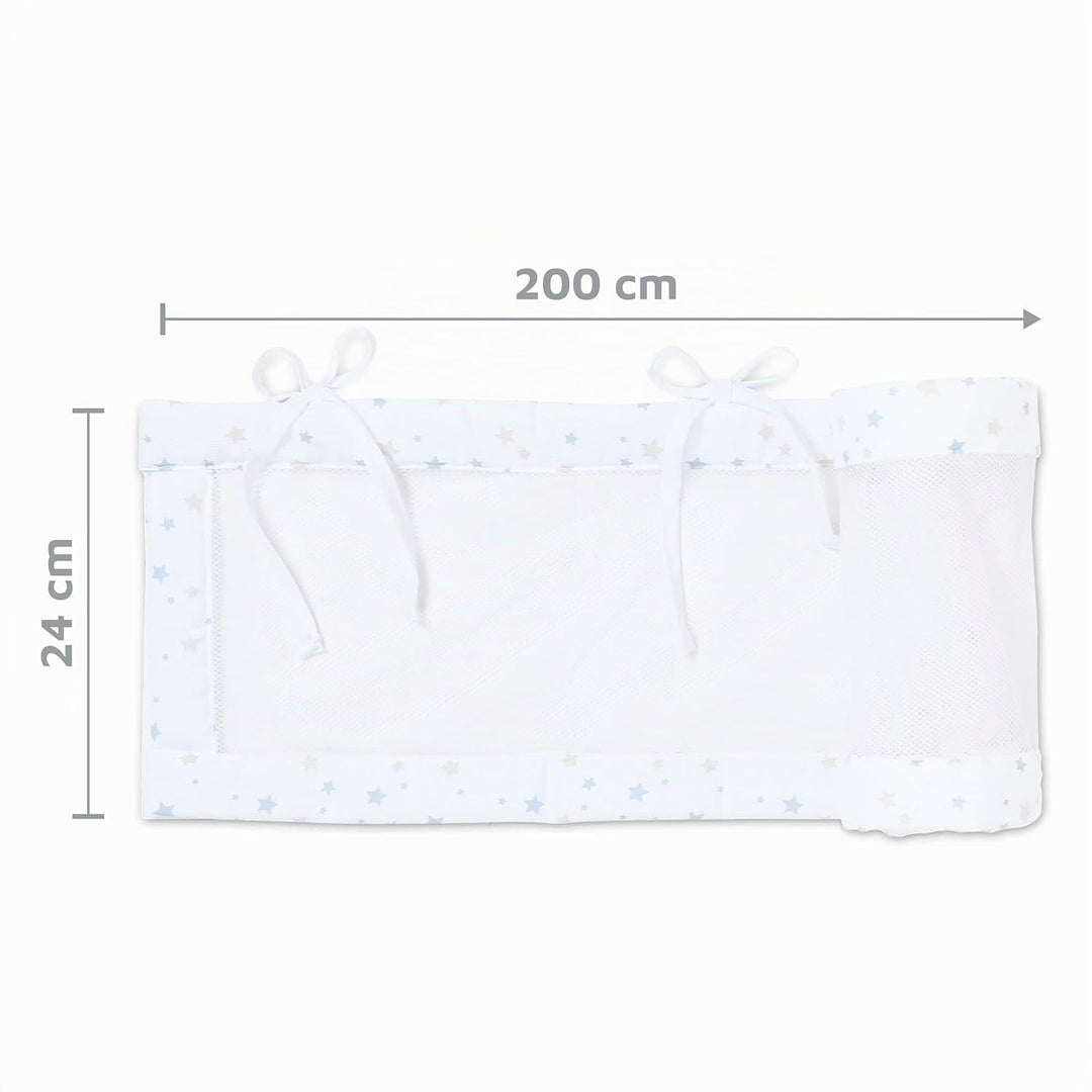 babybay Nestchen Mesh-Piqué für Modell Boxspring XXL, weiss Sternemix sand/azurblau weiss Sternemix