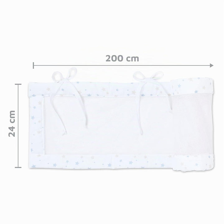babybay Nestchen Mesh-Piqué für Modell Boxspring XXL, weiss Sternemix sand/azurblau weiss Sternemix