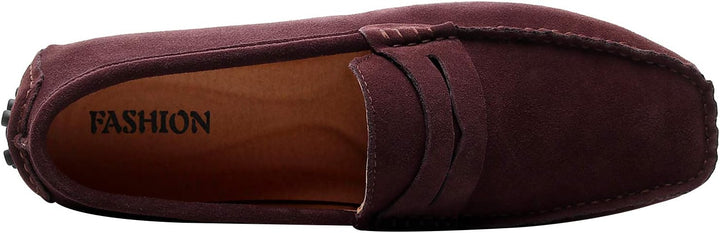 Jamron Herren Wildleder Penny Loafers Gemütlich Fahrende Schuhe Mokassin Slippers 42 EU Kaffee, 42 E