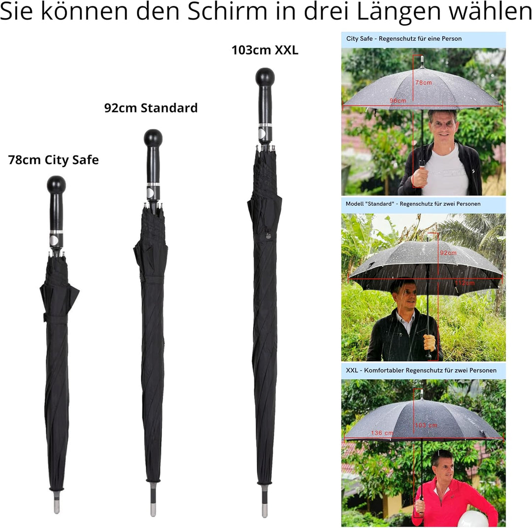 Sicherheitsschirmit Videokurs | Verteidigungs Abwehr Schirm | Selbstverteidigung | 3 Grössen Knauf B