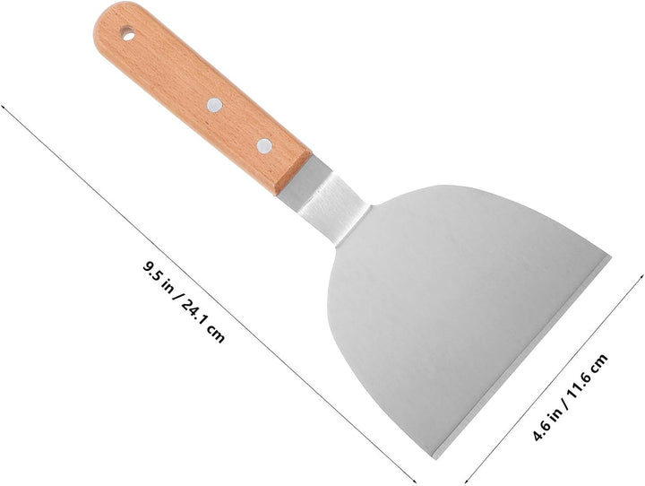 Grillbesteck Leichtem Design 3 Stück aus Edelstahl und Holz mit Multifunktionalem Spatelwender Geeig