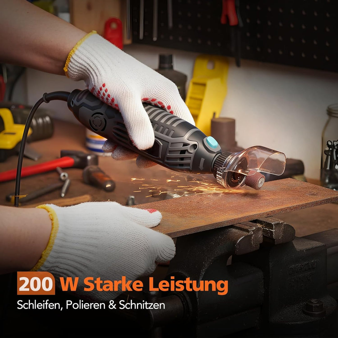 200W Multifunktionswerkzeug, 6-stufige Drehzahlregelung (8000–35000 U/min), 129 Zubehörteile, Schnel
