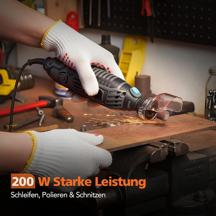 200W Multifunktionswerkzeug, 6-stufige Drehzahlregelung (8000–35000 U/min), 129 Zubehörteile, Schnel