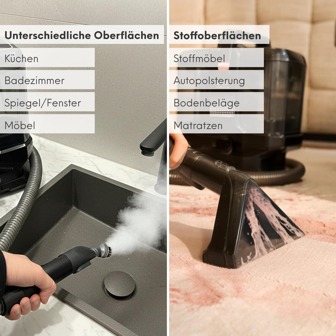 Media Evolution Polsterreiniger Gerät und Nassauger - Teppichreiniger und Dampfreiniger - Fleckenrei