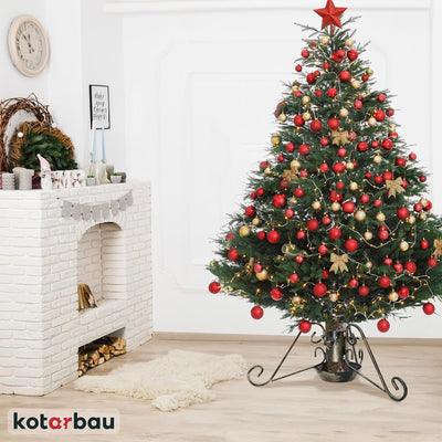 KOTARBAU® Weihnachtsbaumständer mit Wassertank ⌀ 80 mm Christbaumständer Schwarz mit Wasserbehälter