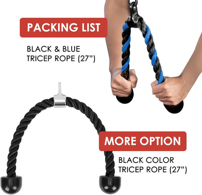 jiuzcare Trizepsseil 70cm Pull Down Training Trizeps Trizepsseils Tau Nylon Fitness Kabelzuggriff Do