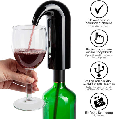 ONVAYA® Elektrischer Weinbelüfter und Wein Dekantierer | Wein Dekanter | Weinspender | Schnelldekant