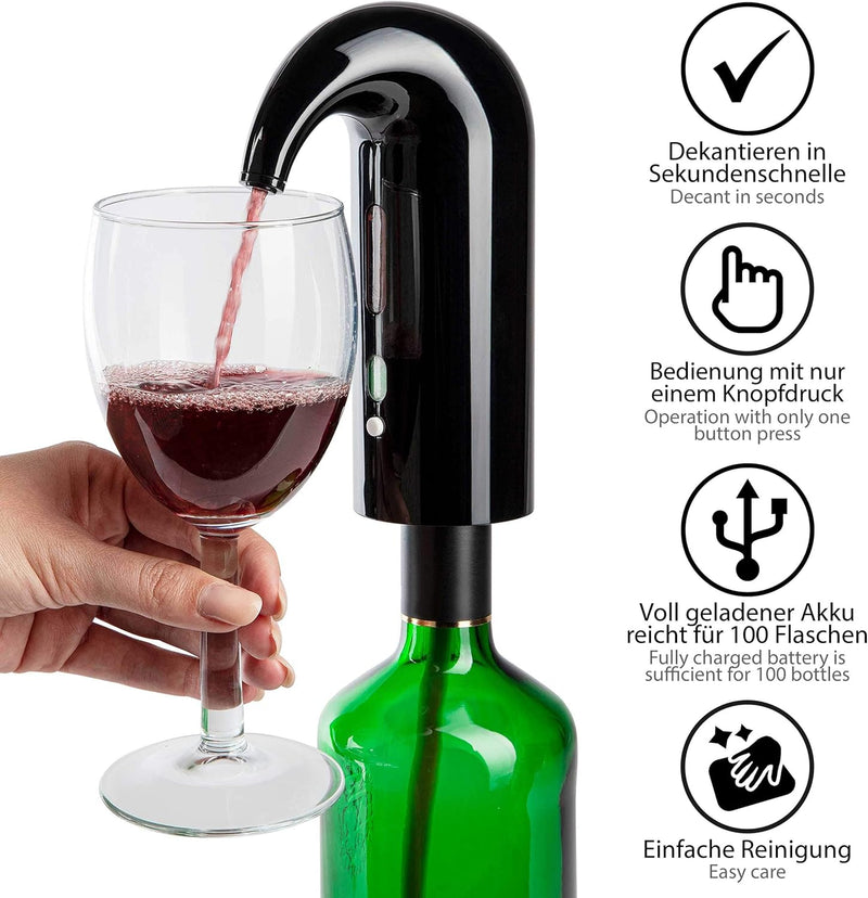 ONVAYA® Elektrischer Weinbelüfter und Wein Dekantierer | Wein Dekanter | Weinspender | Schnelldekant