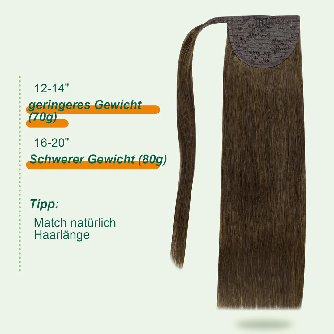 Easyouth Zopf Echthaar Extensions Braun Zopf Haarverlangerung Remy Echthaar Ponytail Extensions Dunk