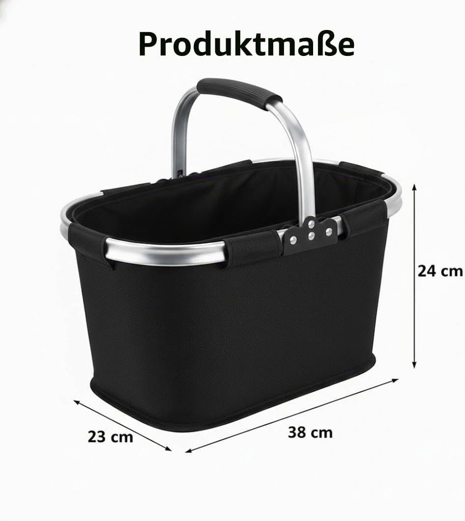 21L Faltbar Einkaufskorb,Picknickkorb,Tragekorb mit gepolstertem Griff,ideal für Einkaufen,Picknick